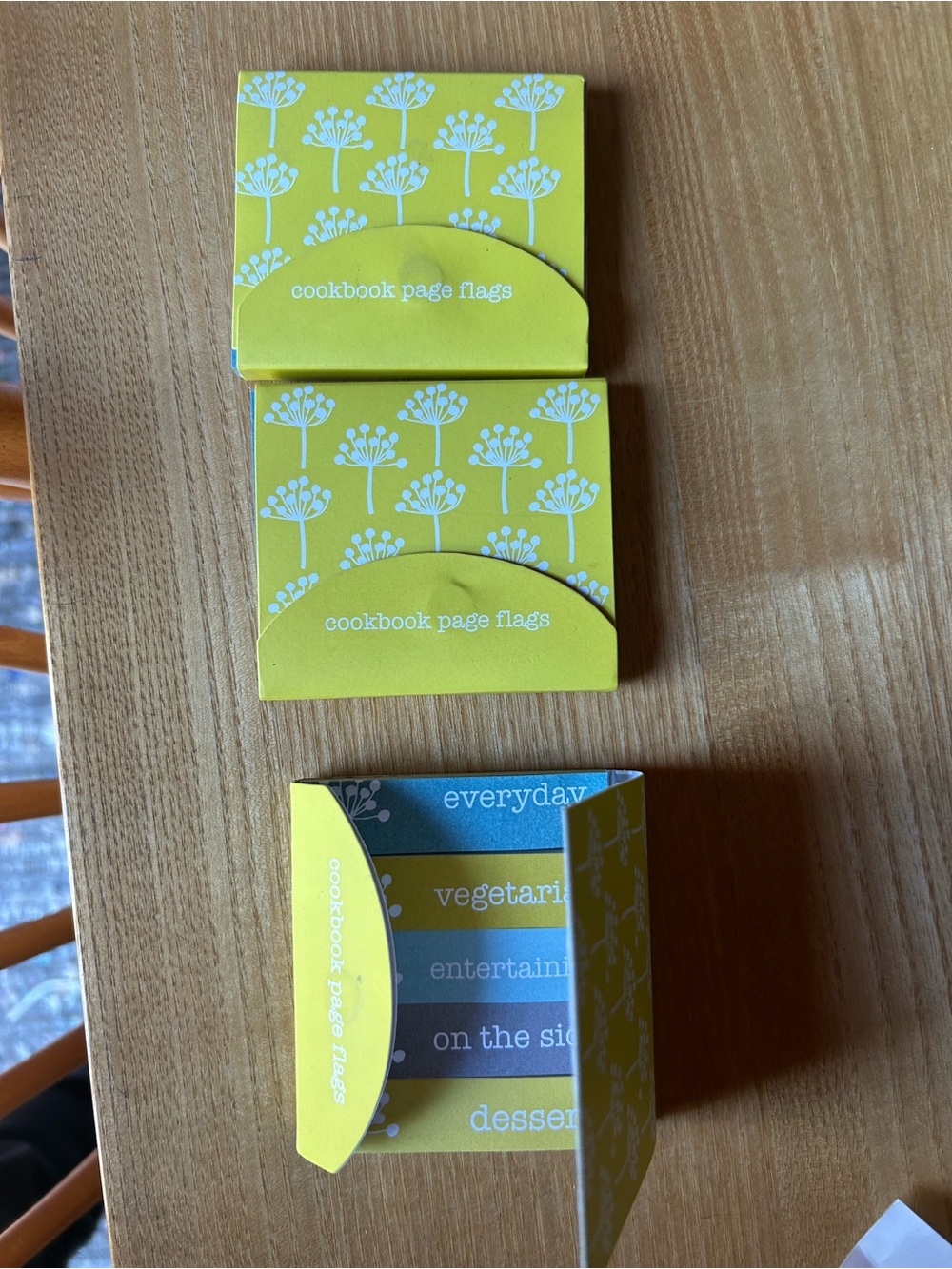 Yellow Cookbook Page Flags - Floral Pattern